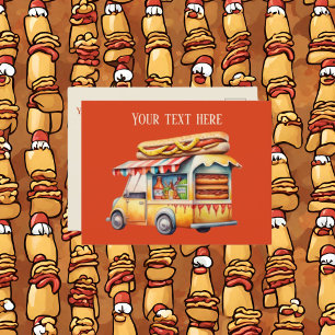 Cute hotdog-leverantörer lägger till meddelande vykort