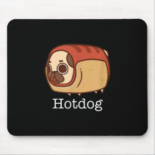 Cute Hotdog Loite Pug Hund älskare Musmatta
