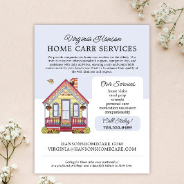 Cute House Caregiver Caretaker Services Flyer