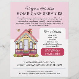 Cute House Caregiver Caretaker Services Rosa Flyer