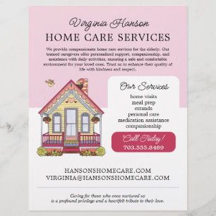 Cute House Caregiver Caretaker Services Rosa Flyer