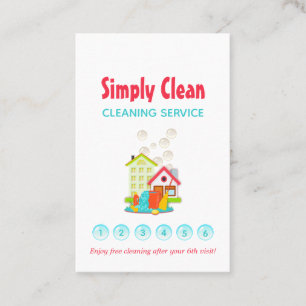 Cute House-förmånskort för Städning av tjänst Visitkort