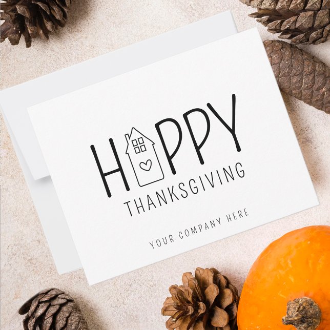 Cute House Happy thanksgiving Real Gods Kort (Cute House Happy Thanksgiving Real Estate Card)