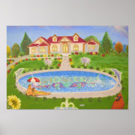 Cute house i land poster