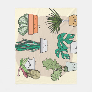 Cute House Plants: Colorful Botanical. Fleecefilt
