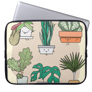 Cute House Plants: Colorful Botanical. Laptop Fodral
