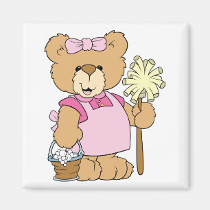 Cute House Städning Bear Magnet