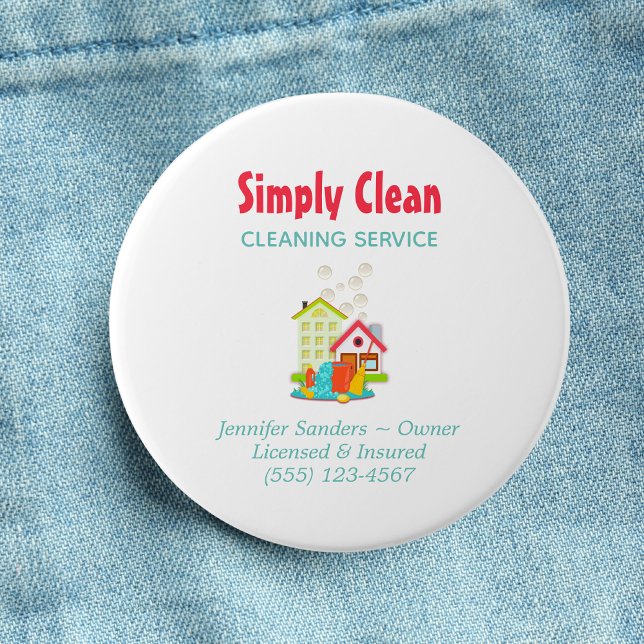 Cute House Städning service Business Knapp (Skapare uppladdad)