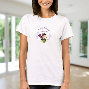 Cute House Städning Service Maid Business T Shirt