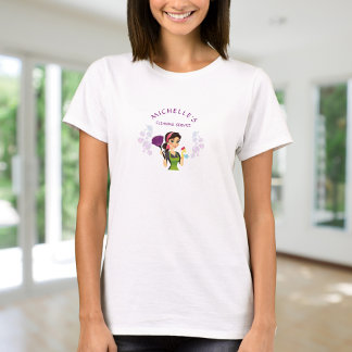 Cute House Städning Service Maid Business T Shirt