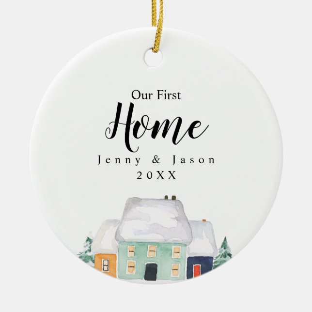 Cute House vårt första botaniska prydnadsföremål i Julgransprydnad Keramik (Framsidan)