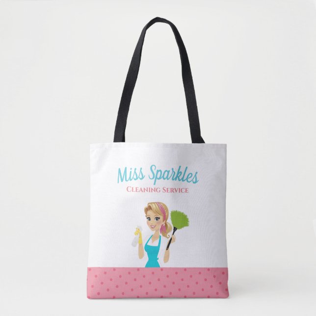 Cute Household Städning Dam Tote Bag Tygkasse (Framsida)