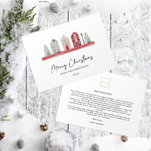 Cute Houses in jul Färg non Photo Business Julkort