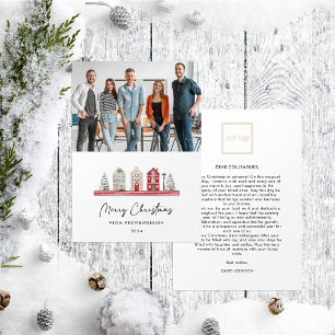 Cute Houses in jul Färg Photo Business Julkort