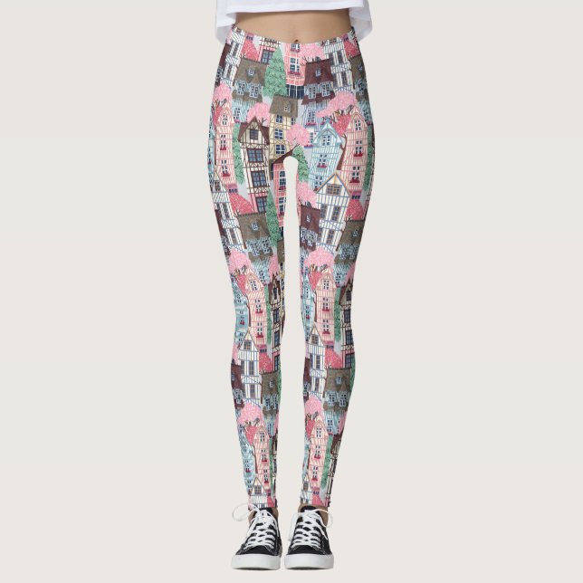 Cute Houses Leggings (Framsida)