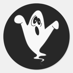 Cute Howling Ghost Halloween Runt Klistermärke