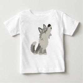 Cute Howling Tecknad Varg Baby T-Shirt