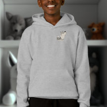 Cute Howling Tecknad Varg Kids Zip Hoodie