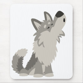 Cute Howling Tecknad Varg Mousepad Musmatta