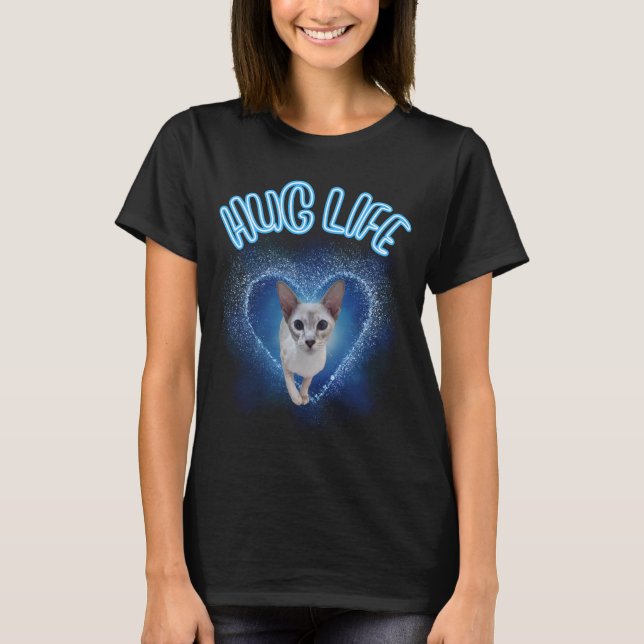 Cute Hug Life Cat T Shirt (Framsida)