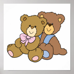 Cute Hugger Friends Bears Poster