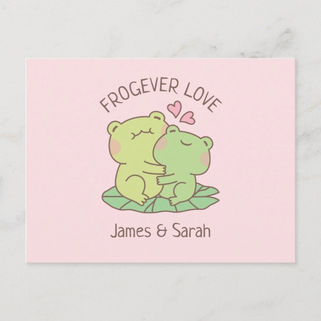 Cute Hugger Frogs Frogever Kärlek Valentines day Vykort (Framsida)