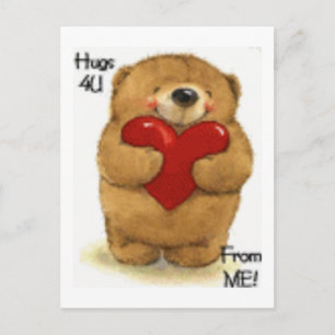 Cute Hugs åt dig Valentine Teddy Helg Vykort