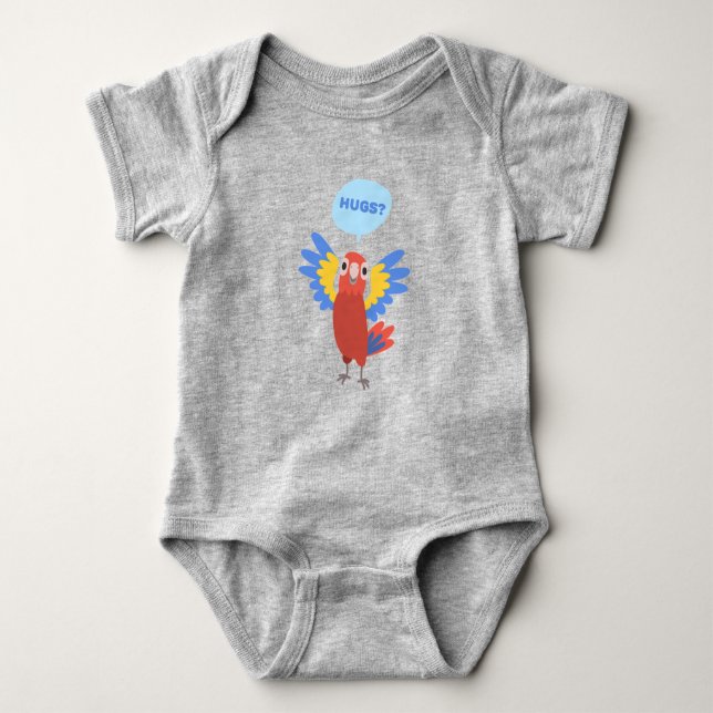 Cute Hugs Colorful Parrot T Shirt (Framsida)