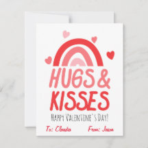 Cute Hugs & Kisses Valentindagen Kids Classroom