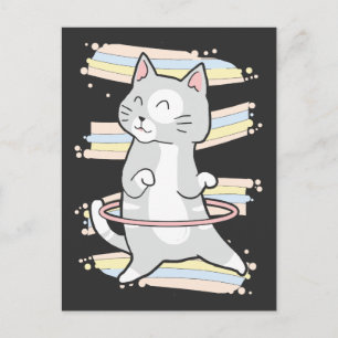 Cute Hula Kattunge som dansar Cat Dance Älskare Vykort