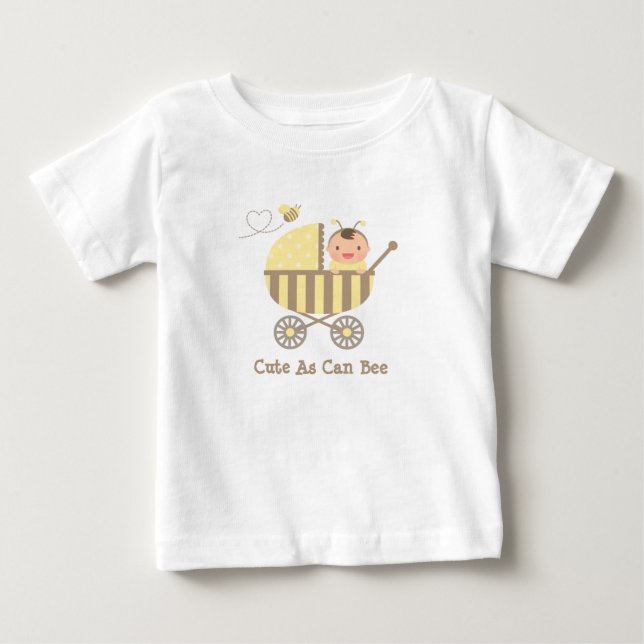 Cute Humla Baby i Barnvagn Pun T-shirt (Framsida)