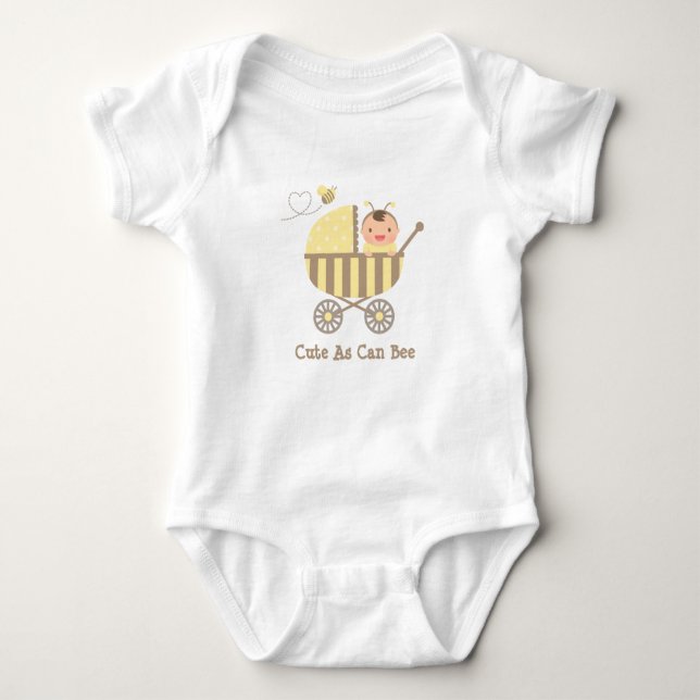 Cute Humla Baby i Barnvagn Pun T Shirt (Framsida)
