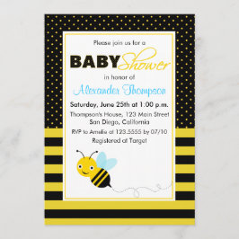 Cute Humla Boy Baby Shower-inbjudan Inbjudningar