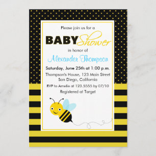 Cute Humla Boy Baby Shower-inbjudan Inbjudningar