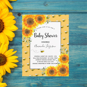 Cute humla-gultens solblommor, babydusch vykort