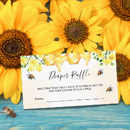 Cute humla honung blommigt, blare raffle biljett tilläggskort