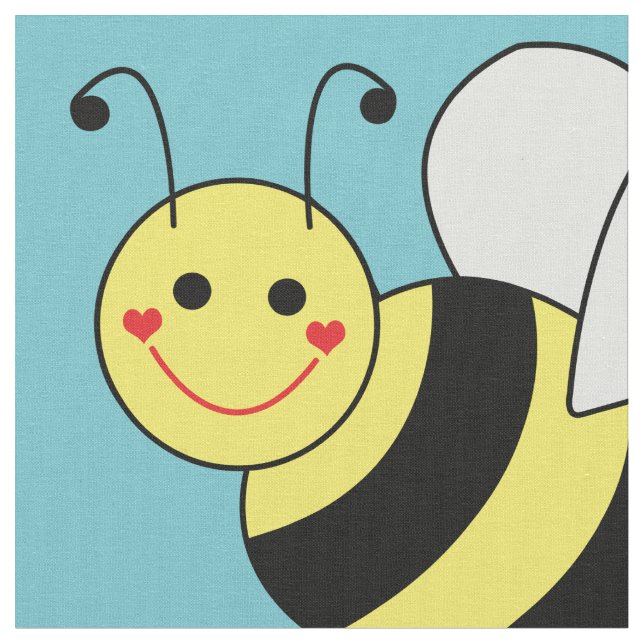 Cute Humla Mönster Tyg (Närbild)