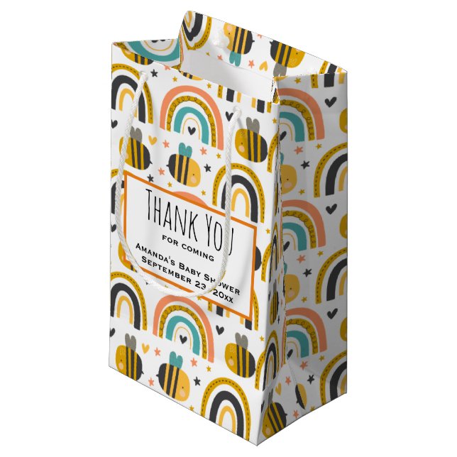 Cute Humla och Rainbows Mönster Tack (Framsidan Vinklad)