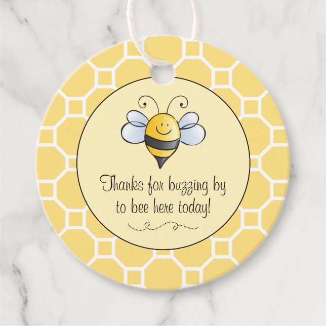 Cute Humla tack vare Gult Black Gåvor Etiketter (Framsida)