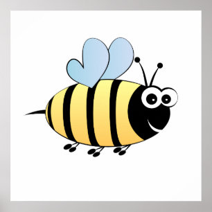 Cute humla tecknad poster