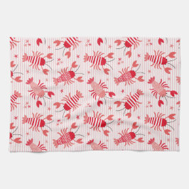 Cute hummer på ljusa rosa och vita rand kökshandduk