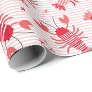Cute hummer på ljusa rosa vita rand presentpapper