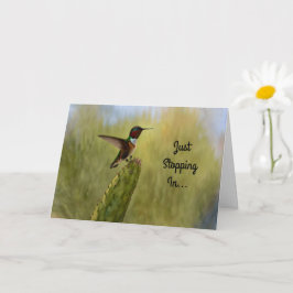 Cute Hummingbird Art Birday Card Kort