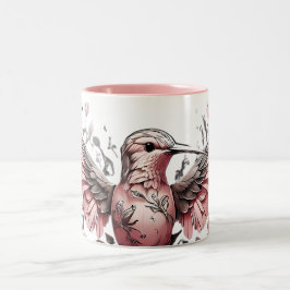 Cute Hummingbird-design på Två-Tonad Mugg