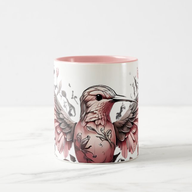Cute Hummingbird-design på Två-Tonad Mugg (Center)