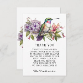 Cute Hummingbird Flora Baby Shower Tack för dina k