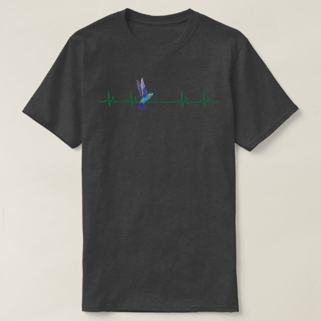 Cute Hummingbird Heartslag Design Love Bird T Shirt (Design framsida)