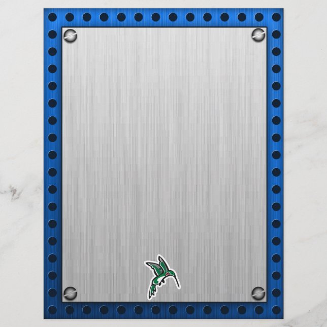 Cute Hummingbird; Metall-look (Framsida)