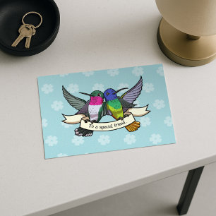 Cute Hummingbird to a Speciell Friend Tecknad Vykort