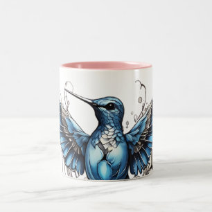 Cute Hummingbird-uppsamling i köket Två-Tonad Mugg